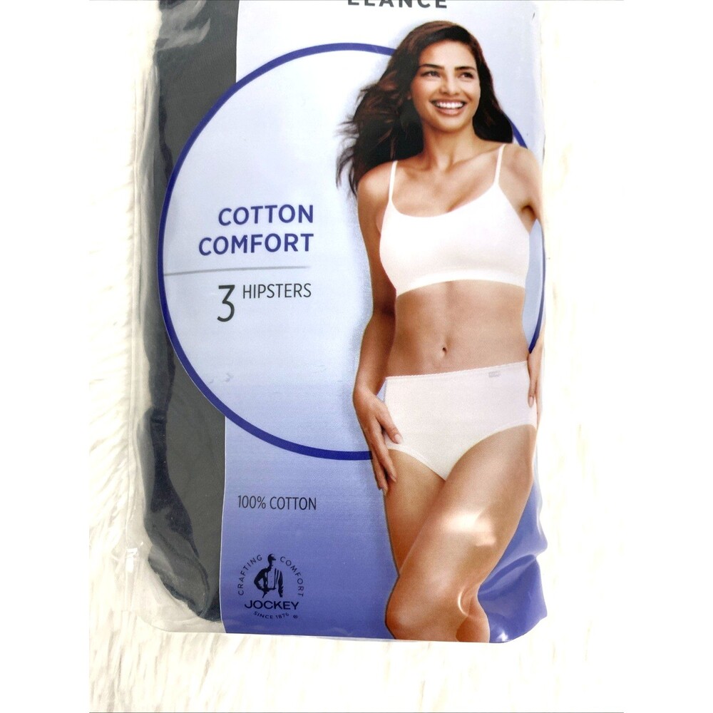 Jockey Elance Hipsters 100 % Cotton Panties Black 3 Pack Comfort Soft Underwear - Picture 4 of 10